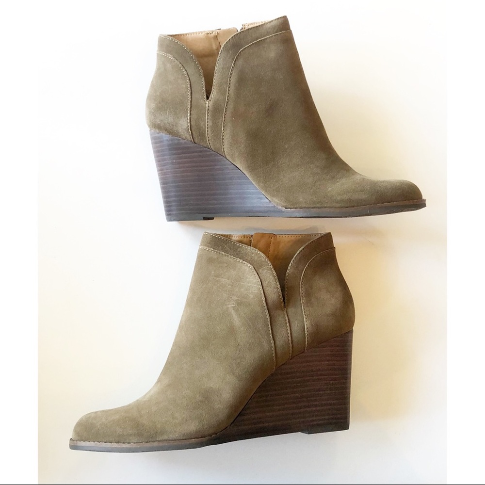Lucky Brand Yimina Wedge Ankle Boots Size 11